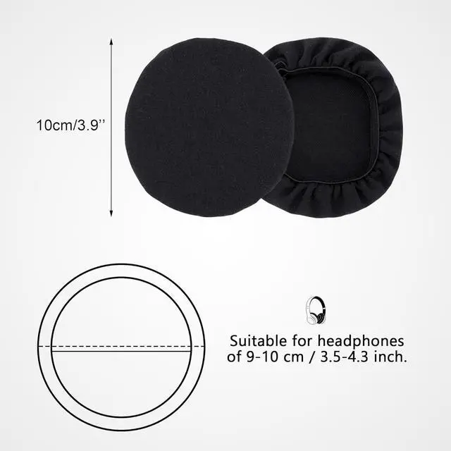 Alt view image 2 of 7 - 2 Pairs Headphone Earpad Covers Headphone Sweat Covers Washable and Stretchable Ear Pads Protectors for Gym Libraries Studying Gaming (9-11 cm)