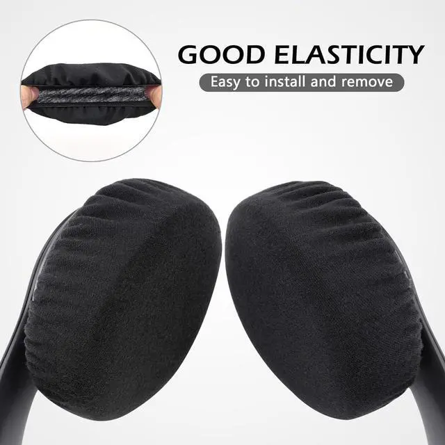 Alt view image 3 of 7 - 2 Pairs Headphone Earpad Covers Headphone Sweat Covers Washable and Stretchable Ear Pads Protectors for Gym Libraries Studying Gaming (9-11 cm)