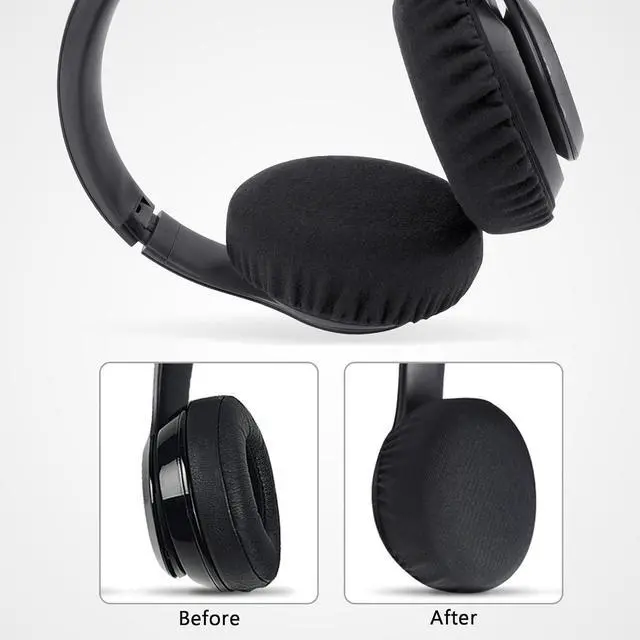 Alt view image 5 of 7 - 2 Pairs Headphone Earpad Covers Headphone Sweat Covers Washable and Stretchable Ear Pads Protectors for Gym Libraries Studying Gaming (9-11 cm)