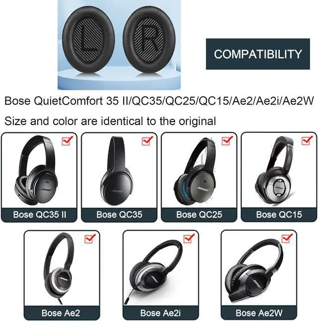 Alt view image 2 of 5 - QC35 Ear Pads - Replacement Earpads Designed Exclusively for  QuietComfort 35 II and QC35 Headphones & More(Black)