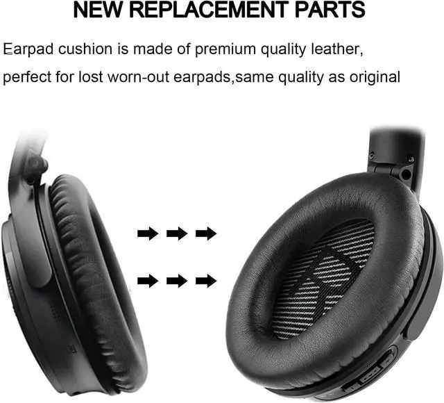 Alt view image 3 of 5 - QC35 Ear Pads - Replacement Earpads Designed Exclusively for  QuietComfort 35 II and QC35 Headphones & More(Black)