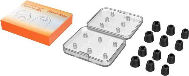 Alt view image 7 of 7 - [6 Pairs] Earphone Tips New Bee 12pcs Replacement Earbud Tips Blocking Out Ambient Noise Memory Foam Earbuds Inner 4.9mm for in-Ear Headphones with 5mm-7mm Tips (Black S/M/L)