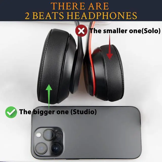 Alt view image 3 of 7 - Cooling Gel Replacement Ear Pads Cushions for Beats Studio 2 & Studio 3 Wired & Wireless Headphones Studio3 Studio2 Earpads with High-Density Noise Isolation Foam Added Thickness - Black