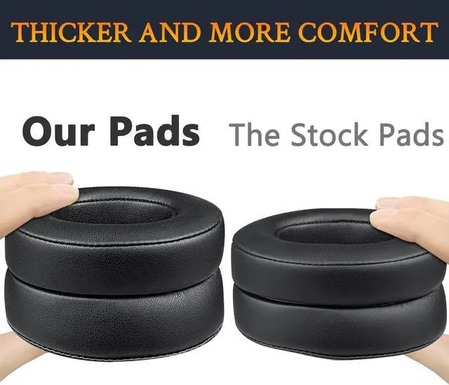 Alt view image 6 of 7 - Replacement Ear Pads Cushions for Beats Studio 2.0 & 3 Wired/Wireless Over-Ear Headphones Earpads with Soft Protein Leather Noise Isolation Memory Foam (Black)