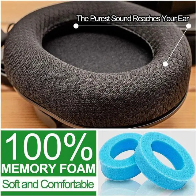 Alt view image 6 of 7 - Arctis 7 Ear Cushion Replacement Ear Pads Compatible with Arctis Pro Wireless Arctis 5 Arctis 3 Arctis 9X Headphones | Ear Pads with Enhanced Memory Foam | Black