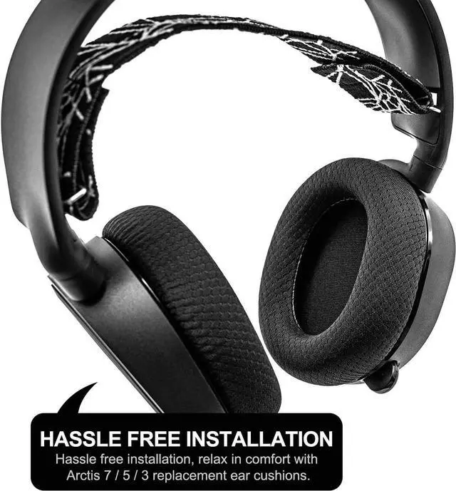 Alt view image 7 of 7 - Arctis 7 Ear Cushion Replacement Ear Pads Compatible with Arctis Pro Wireless Arctis 5 Arctis 3 Arctis 9X Headphones | Ear Pads with Enhanced Memory Foam | Black