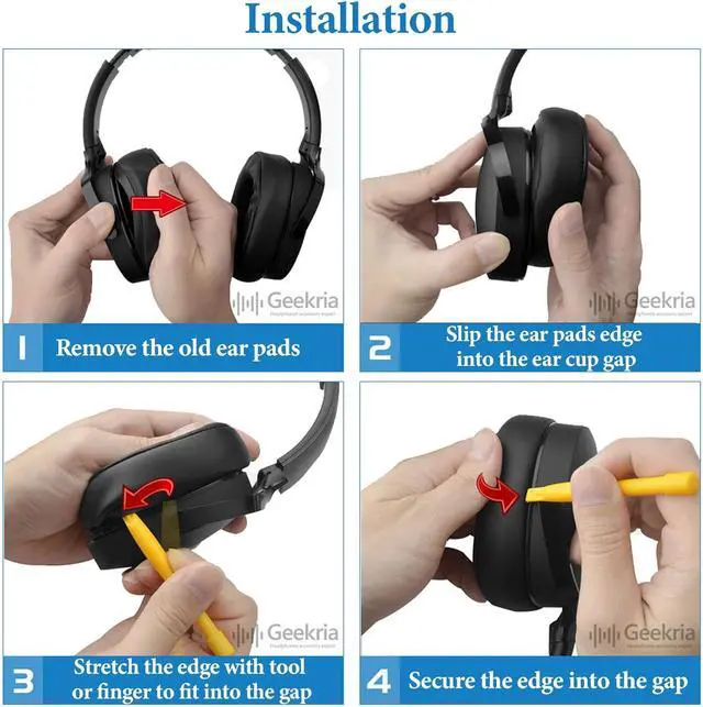 Alt view image 5 of 7 - Geekria QuickFit Replacement Ear Pads Compatible with Skullcandy Crusher Wireless Crusher EVO Crusher ANC Hesh3 HeshEVO HeshANC Venue ANC Headphones Ear Cushions (Black)
