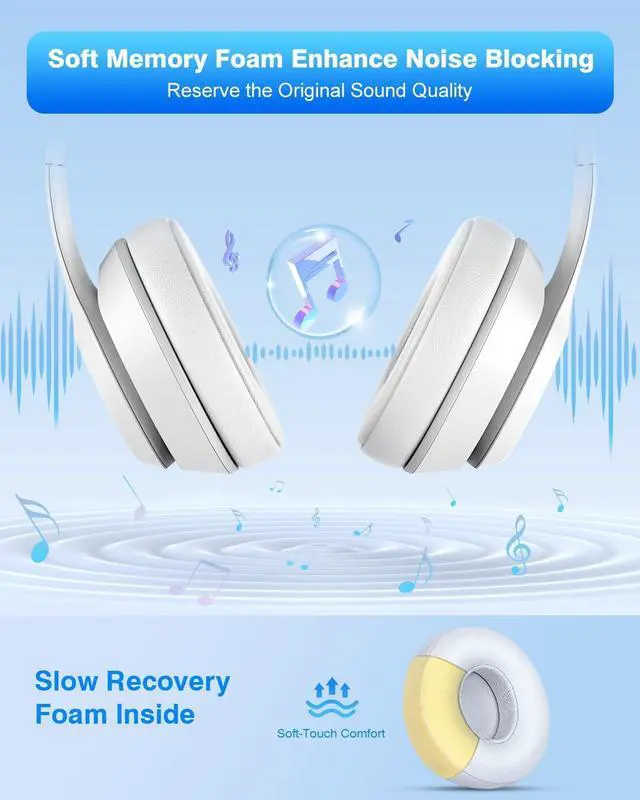 Alt view image 3 of 6 - Replacement Ear Pads for Beats Solo 2 & 3 - Memory Foam Earpads Cushion Cover for Wireless Headphones (White)