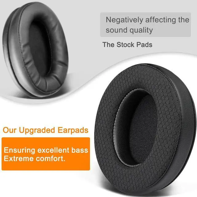 Alt view image 6 of 7 - Mesh Fabric Replacement Earpads Cushions for HyperX Cloud Headset - Black