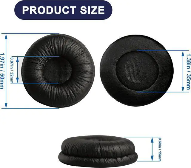 Alt view image 3 of 7 - Ear Cushions for Plantronics Headset Replacement Ear Pads Compatible with Plantronics HW251N HW261N HW510 HW520 Blackwire C320 3210 3220 3320 Jabra Biz 1500 GN2000 PRO 920 9450 Headphones (4 Pack)