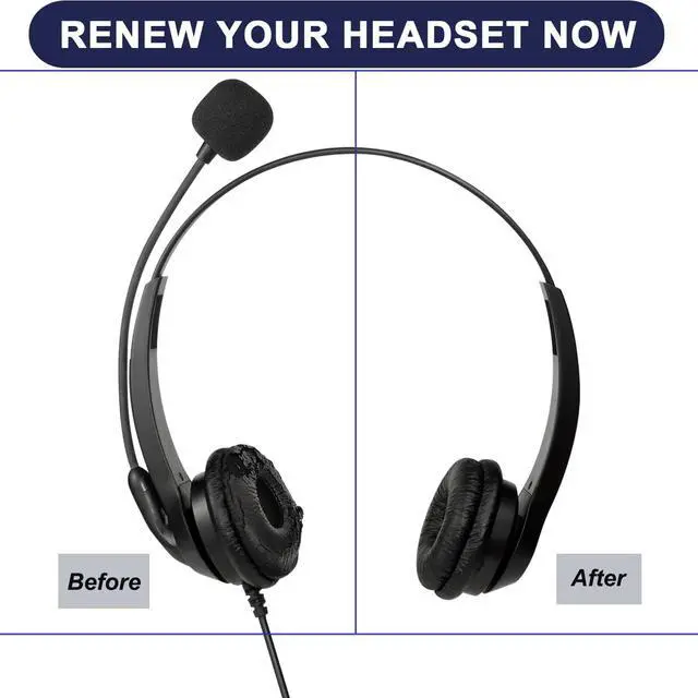 Alt view image 7 of 7 - Ear Cushions for Plantronics Headset Replacement Ear Pads Compatible with Plantronics HW251N HW261N HW510 HW520 Blackwire C320 3210 3220 3320 Jabra Biz 1500 GN2000 PRO 920 9450 Headphones (4 Pack)