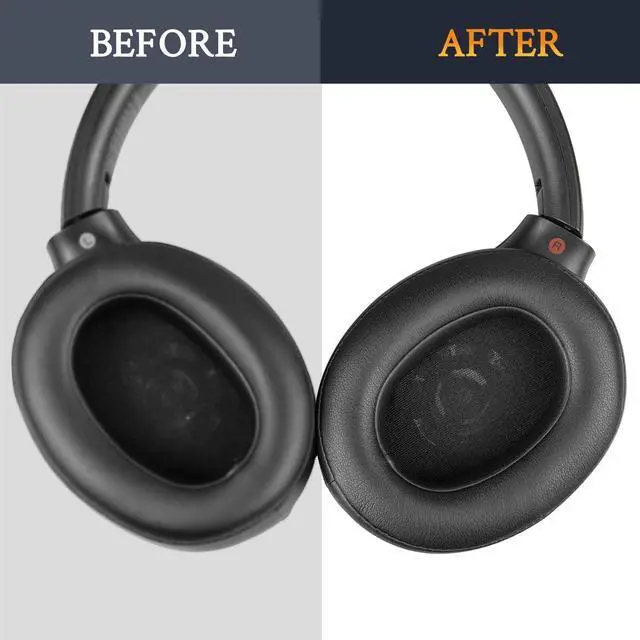 Alt view image 6 of 7 - Earpads for  WH-XB900N/WH-CH710N/WH-CH720N/WH-RF400/MDR-RF895RK Headphones Ear Pads Cushions with Soft Protein Leather High Density Foam - Black