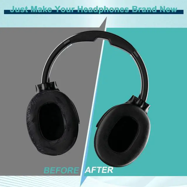 Alt view image 6 of 6 - Replacement Ear Pads for Skullcandy Crusher Wireless/Evo/ANC Hesh 3/EVO/ANC Headphones Ear Cushions Headset Earpads Ear Cups Cover-Burgundy