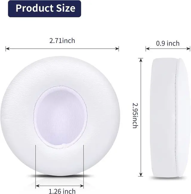 Alt view image 5 of 6 - Updated Thickened Solo Wireless 2/3 Replacement Ear Pads earpads for Beats Solo 2/3 Wireless Headphone (White)