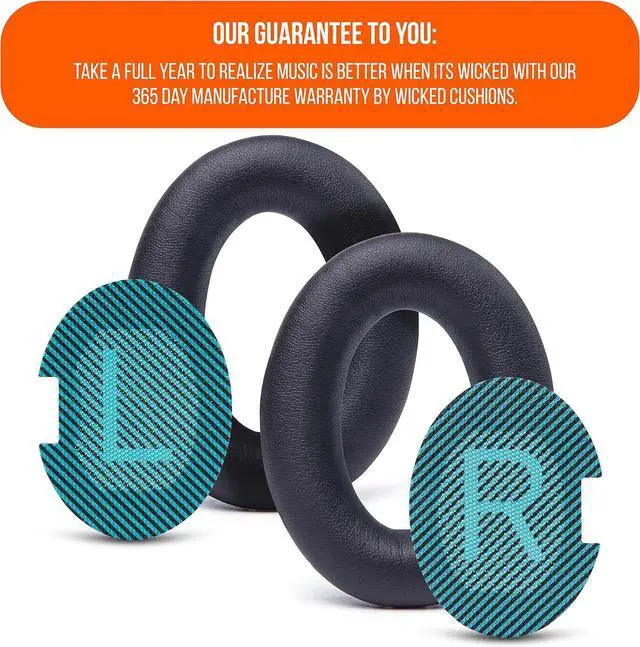 Alt view image 6 of 7 - Wicked Cushions Premium Replacement Ear Pads for  Headphones - Compatible with QC15 / QC25 / QC35 & 35 ii / QC2 / AE2 / AE2i / AE2W / Soundlink - Softer Leather Luxury Memory Foam | Black
