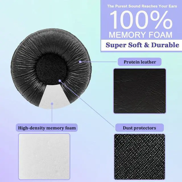 Alt view image 5 of 7 - Plantronics Headset Ear Cushions Earpads Replacement 50mm Ear Pad Covers for Plantronics Blackwire 3220 3210 3320 C320 HW251N HW261N HW510 HW520 Jabra PRO 920 930 Biz 1500 GN2000 Headphones (4 Pack)