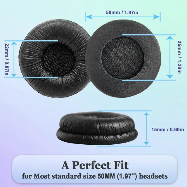 Alt view image 4 of 7 - Plantronics Headset Ear Cushions Earpads Replacement 50mm Ear Pad Covers for Plantronics Blackwire 3220 3210 3320 C320 HW251N HW261N HW510 HW520 Jabra PRO 920 930 Biz 1500 GN2000 Headphones (4 Pack)