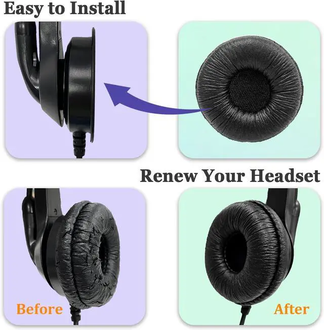 Alt view image 7 of 7 - Plantronics Headset Ear Cushions Earpads Replacement 50mm Ear Pad Covers for Plantronics Blackwire 3220 3210 3320 C320 HW251N HW261N HW510 HW520 Jabra PRO 920 930 Biz 1500 GN2000 Headphones (4 Pack)