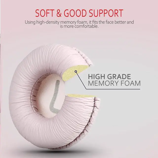 Alt view image 3 of 6 - Universal Replacement Ear Pads for  MDR-ZX110/V150 JBL Tune 600bt/T500BT/T450BT The Headphone Earpads Only Suitable for 70mm Diameter Headphone Covers by -Thicker Pink