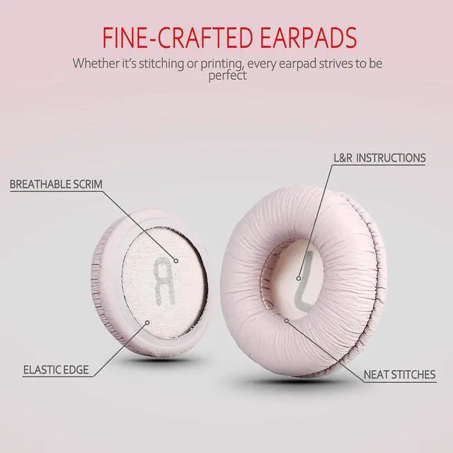Alt view image 4 of 6 - Universal Replacement Ear Pads for  MDR-ZX110/V150 JBL Tune 600bt/T500BT/T450BT The Headphone Earpads Only Suitable for 70mm Diameter Headphone Covers by -Thicker Pink