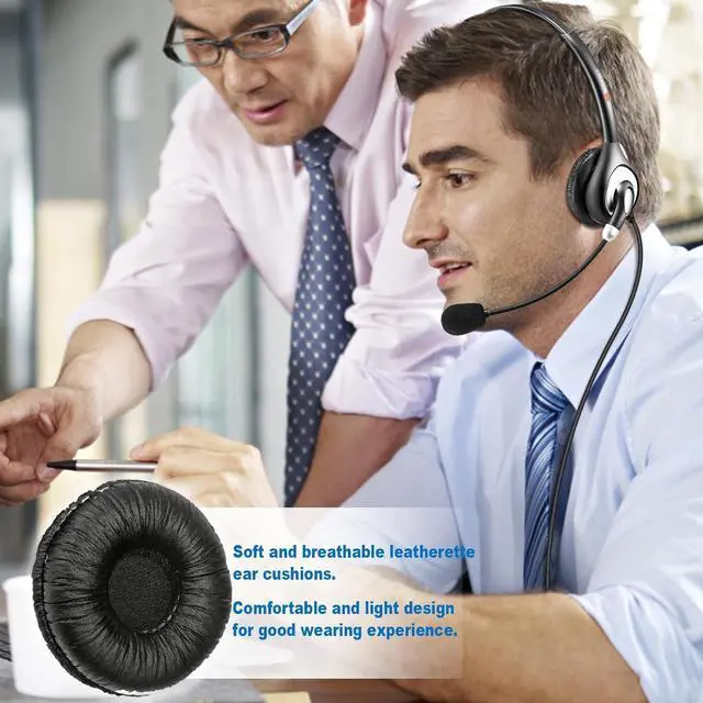 Alt view image 6 of 7 - Bingle Ear Cushions Earpads Replacement 50mm Ear Pad Covers for Plantronics Blackwire 3220 3210 3320 C320 HW251N HW261N HW510 HW520 Jabra PRO 920 930 Biz 1500 GN2000 Headphones (4 Pack)(BEC-LTH4)