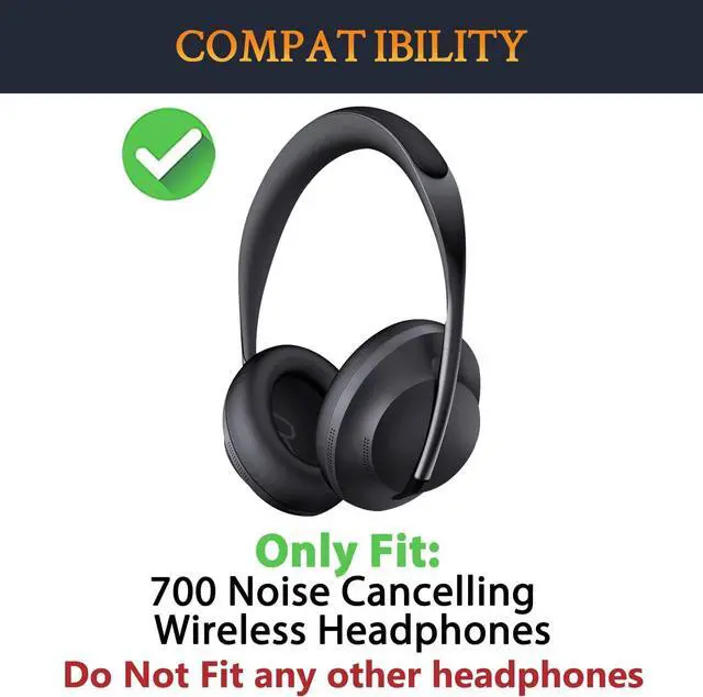 Alt view image 2 of 7 - Protein Leather Replacement Earpads for  700 (NC700) Wireless Headphones Ear Pads Cushions with Softer Protein Leather High-Density Noise Cancelling Foam Added Thickness - Black