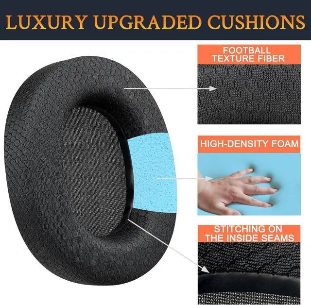Alt view image 5 of 7 - Replacement Earpads for SteelSeries Arctis 1/3/5/Arctis 7/7+/7P/7P+/7X/7X+/9/9X/Pro/Prime(Do Not Fit Any Arctis Nova) Headset Ear Pads Cushions with High-Density Foam - Black