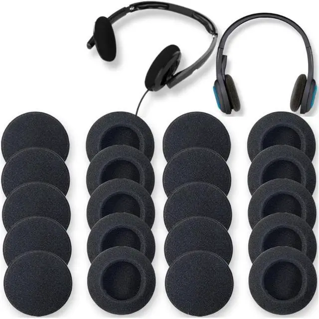 Main image of Ear Cushions Foam Replacement for Plantronics Headphones Most Standard Size Office Telephone Headsets H251 H251N H261 H261N H351 H351N H361 H361N Headset Disposable Covers Black (20Pcs)