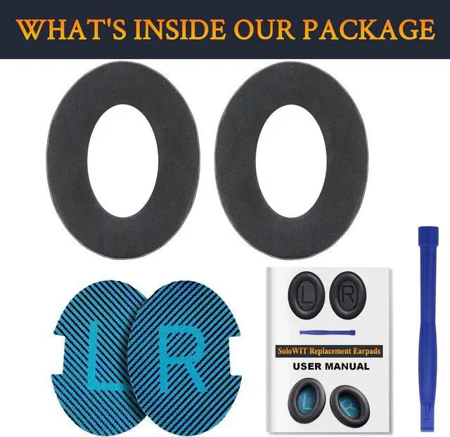 Alt view image 6 of 7 - Cooling-Gel Earpads Cushions for  Headphones Replacement Ear Pads for  QuietComfort 15 QC15 QC25 QC2 QC35/Ae2 Ae2i Ae2w/SoundTrue & SoundLink Around-Ear & Around-Ear II - Blue&Black