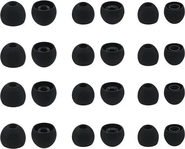 Main image of Ear Tips for in-Ear Headphones S/M/L Sizes 12 Pairs Soft Silicone Earbuds Tips Eartips with 3.8mm Connector Hole Fit Most in-Ear Earbuds(Inner Hole 3.8mm -4.8mm) 12 Pairs Black S/M/L