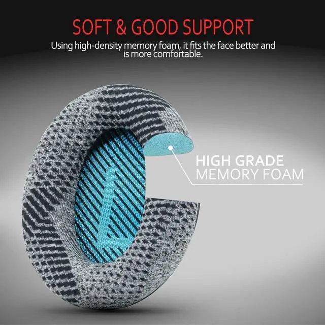 Alt view image 2 of 6 - Professional  Headphones Replacement Ear Pads Fits  QuietComfort 35 ii /QC35 /QC25 /QC2 /QC15 /Ae2 /Ae2i /Ae2w /SoundTrue & SoundLink(Over-Ear) Fabric & Memory Foam by C Gray