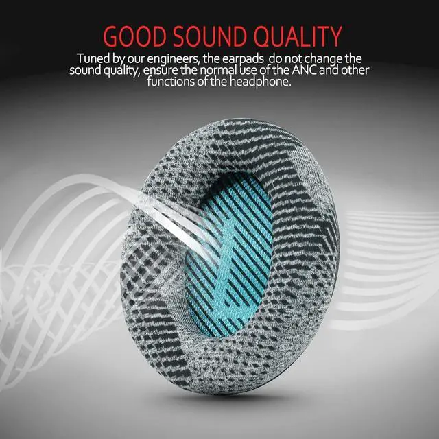 Alt view image 4 of 6 - Professional  Headphones Replacement Ear Pads Fits  QuietComfort 35 ii /QC35 /QC25 /QC2 /QC15 /Ae2 /Ae2i /Ae2w /SoundTrue & SoundLink(Over-Ear) Fabric & Memory Foam by C Gray
