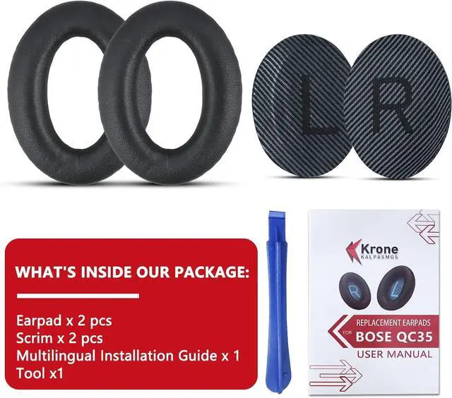 Alt view image 7 of 7 - Premium Ear Pad Replacement for  Headphones Earpads Compatible with  QuietComfort 35 ii /QC35 /QC25 /QC2 /QC15 /Ae2 /Ae2i /Ae2w /SoundTrue & SoundLink by C Classic Black