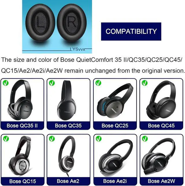 Alt view image 2 of 5 - QC35 Ear Pads - Replacement Earpads for  QuietComfort 35 II and QC35 Headphones & More (Black)
