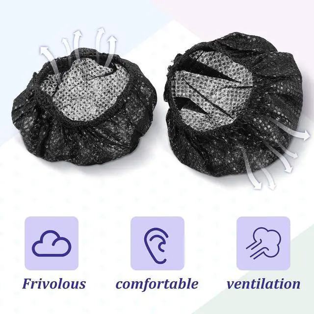 Alt view image 5 of 7 - 200 Pieces Disposable Headphone Ear Cover Non-Woven Sanitary Earpad Covers for Most On Ear Headphones(S 6.5 cm/ 2.6 inch Black)