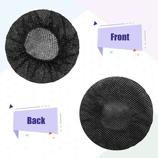 Alt view image 4 of 7 - 200 Pieces Disposable Headphone Ear Cover Non-Woven Sanitary Earpad Covers for Most On Ear Headphones(S 6.5 cm/ 2.6 inch Black)