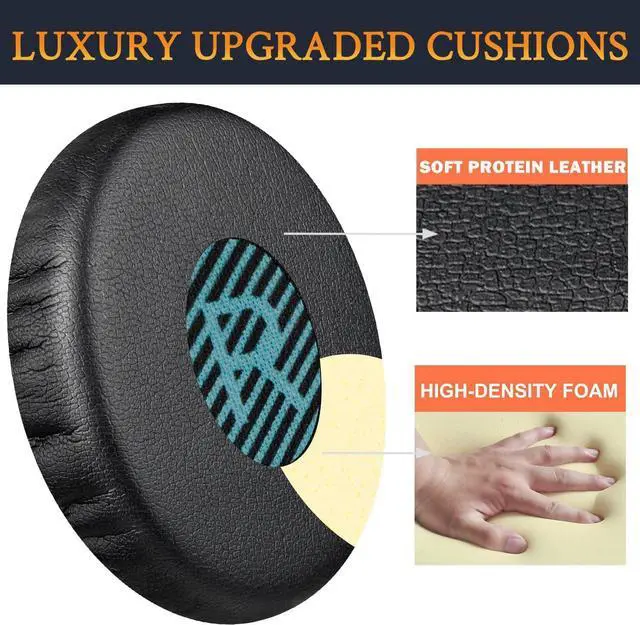 Alt view image 5 of 7 - Ear Pads Cushions Replacement for  On-Ear 2 (OE2 & OE2i)/ SoundTrue On-Ear (OE)/ SoundLink On-Ear (OE) Headphones Earpads with High-Density Noise Isolation Foam - OE2 PL Black