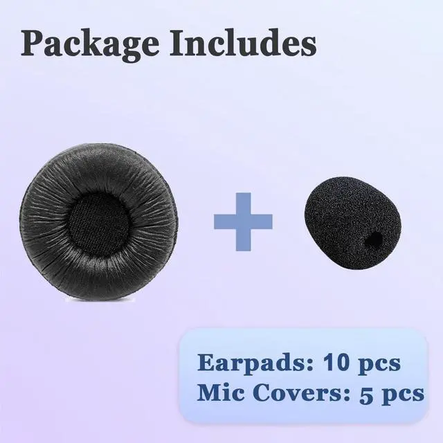 Alt view image 6 of 7 - Jabra Headset Ear Cushions Earpads Replacement 50mm Ear Pad Covers for Jabra PRO 920 930 935 9450 GN 2000 BIZ 1500 2400II Plantronics Blackwire 3220 3320 C320 HW251N HW261N HW520 Headphones (10 Pack)