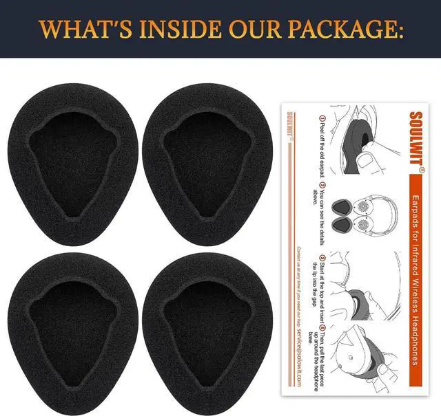 Alt view image 4 of 5 - 2 Pairs Replacement Automobile Headphone Earpads Compatible with Infrared Wireless Headphones Ear Pads Cushions for GM Ford Toyota Nissan Honda Entertainment DVD Player Systems (Foam)