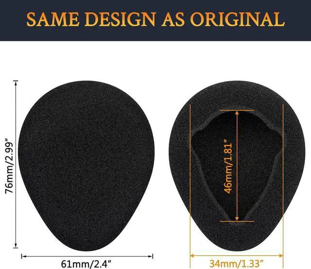 Alt view image 3 of 5 - 2 Pairs Replacement Automobile Headphone Earpads Compatible with Infrared Wireless Headphones Ear Pads Cushions for GM Ford Toyota Nissan Honda Entertainment DVD Player Systems (Foam)