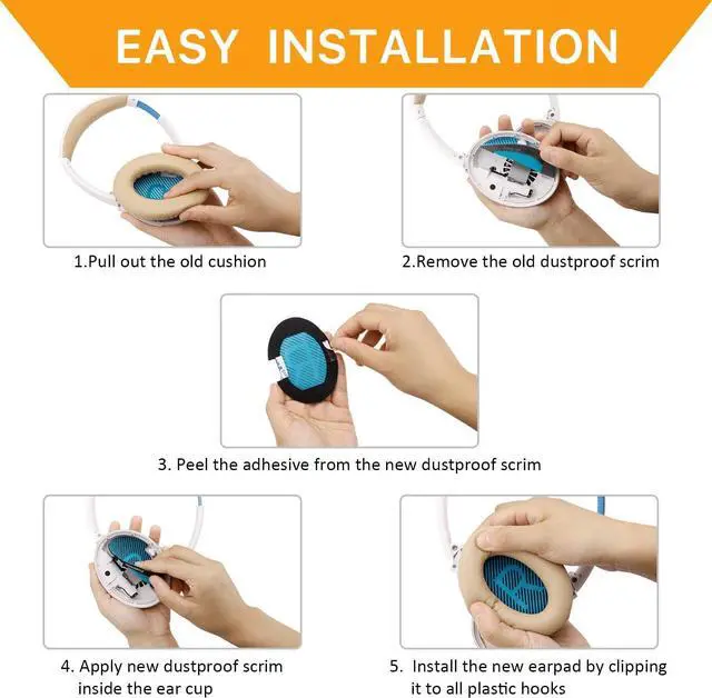 Alt view image 6 of 7 - Ear Pads for  QC25/QC35 II/QC35/QC15/AE2 AE2i AE2w Headphones Replacement Earpads Cushions for  Quietcomfort 35/Quiet Comfort 25/SoundTrue and SoundLink(AroundEar)