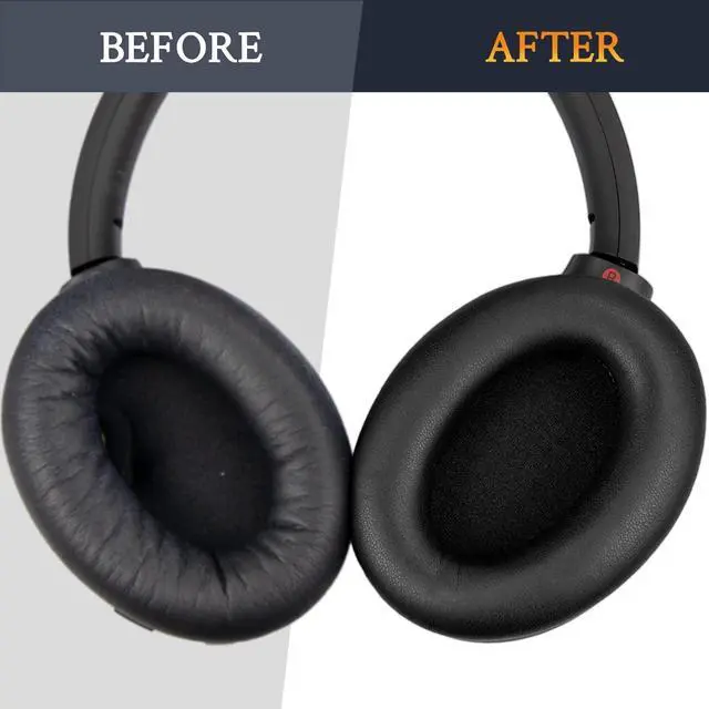 Alt view image 6 of 7 - Replacement Earpads for  WH-1000XM4 (WH1000XM4) Headphones Ear Pads Cushions with Noise Isolation Foam Added Thickness Without Affecting Sensor - Black