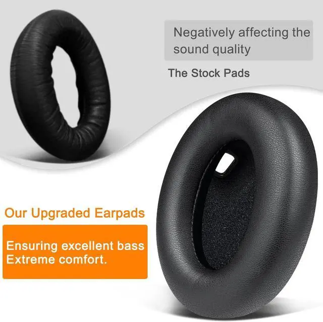 Alt view image 7 of 7 - Replacement Earpads for  WH-1000XM4 (WH1000XM4) Headphones Ear Pads Cushions with Noise Isolation Foam Added Thickness Without Affecting Sensor - Black
