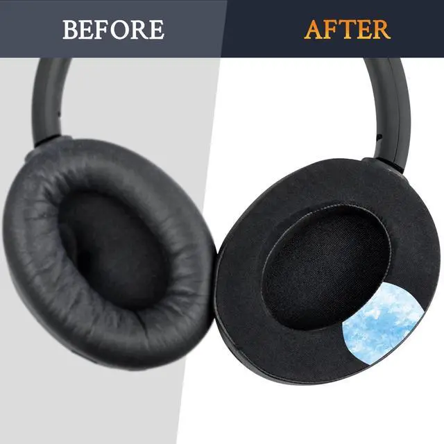Alt view image 4 of 7 - Cooling-Gel Earpads Replacement for  WH-1000XM4 (WH1000XM4) Headphones Ear Pads Cushions with High-Density Noise Isolation Foam Added Thickness Without Affecting Sensor - Black