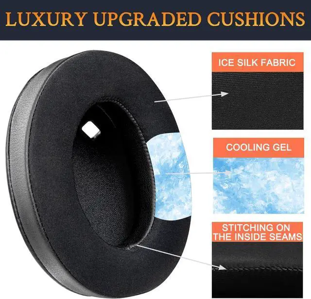 Alt view image 5 of 7 - Cooling-Gel Earpads Replacement for  WH-1000XM4 (WH1000XM4) Headphones Ear Pads Cushions with High-Density Noise Isolation Foam Added Thickness Without Affecting Sensor - Black