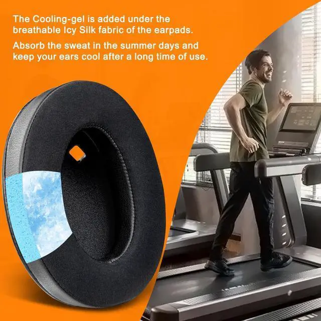 Alt view image 6 of 7 - Cooling-Gel Earpads Replacement for  WH-1000XM4 (WH1000XM4) Headphones Ear Pads Cushions with High-Density Noise Isolation Foam Added Thickness Without Affecting Sensor - Black