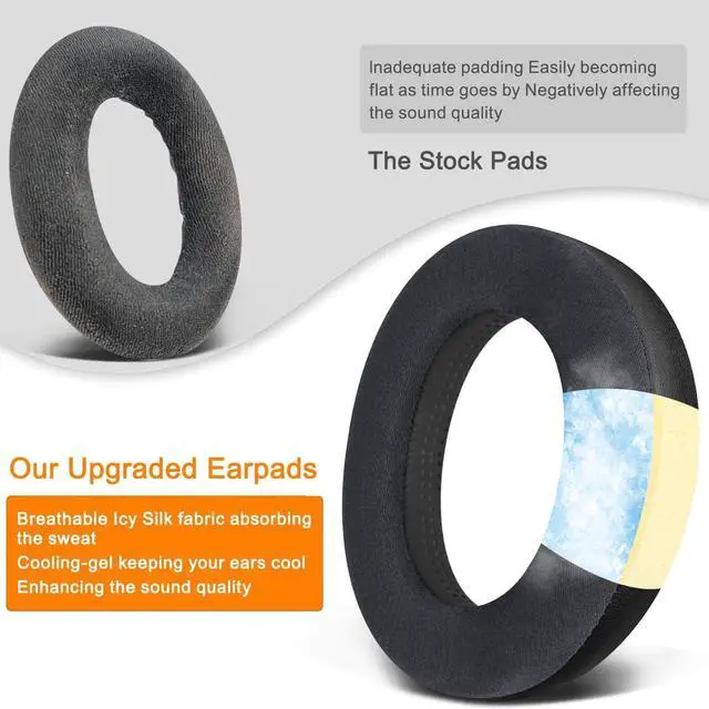 Alt view image 5 of 7 - Ear Pads for Sennheiser HD599/HD598/SE/CS/SR/HD595/HD569/HD560S/Game Zero/G4ME Zero Earpads Cushions for PC37X/PC38X/PC350/PXC350/PXE350/PC360/HD380/HD380 Pro- Black