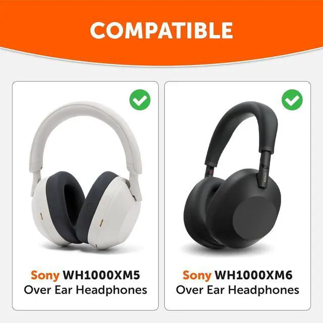 Alt view image 2 of 7 - SweatZ XM5 & XM6 - Patented Earpad Sweat Covers for  WH1000XM5 & WH1000XM6 by Wicked Cushions | Full 360 Earpad Protection | Sweatproof & Easily Washable | Black