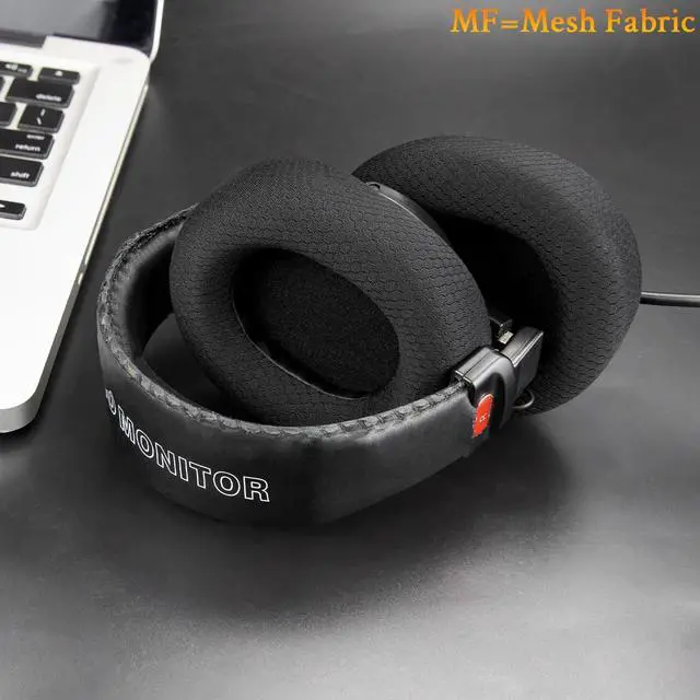 Alt view image 2 of 7 - Mesh Fabric Replacement Earpads for  MDR-7506 MDR-V6 MDR-V7 MDR-CD900ST Monitor Headphones Ear Pads Cushions with Softer High-Density Foam - Black