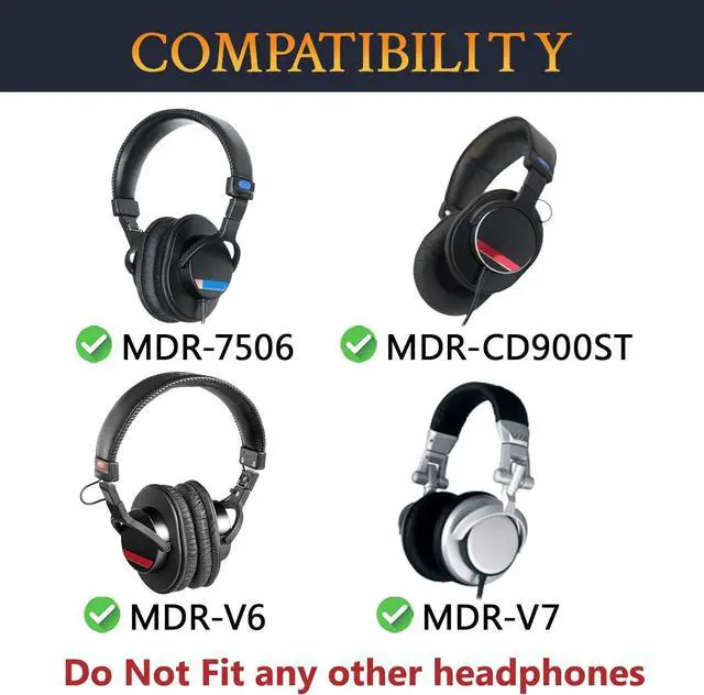 Alt view image 3 of 7 - Mesh Fabric Replacement Earpads for  MDR-7506 MDR-V6 MDR-V7 MDR-CD900ST Monitor Headphones Ear Pads Cushions with Softer High-Density Foam - Black